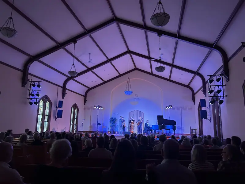 Concert at an intimate arts center venue